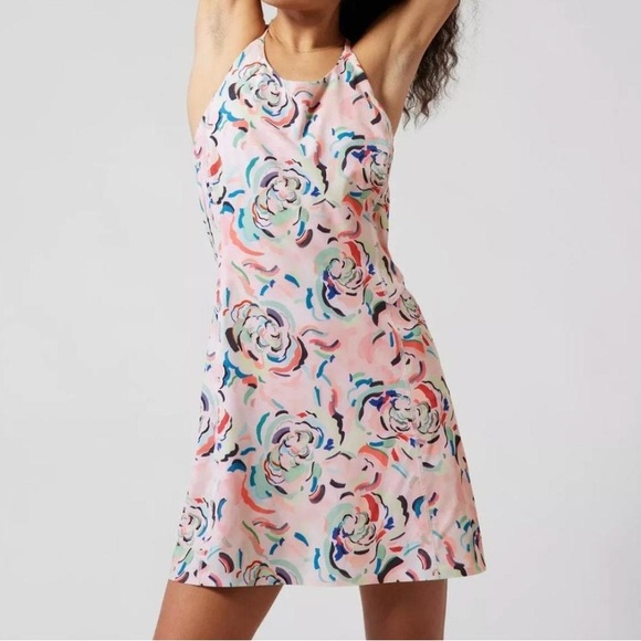 NWT | Athleta Infinity Printed Dress, Elegance Floral Orchid - Picture 1 of 11